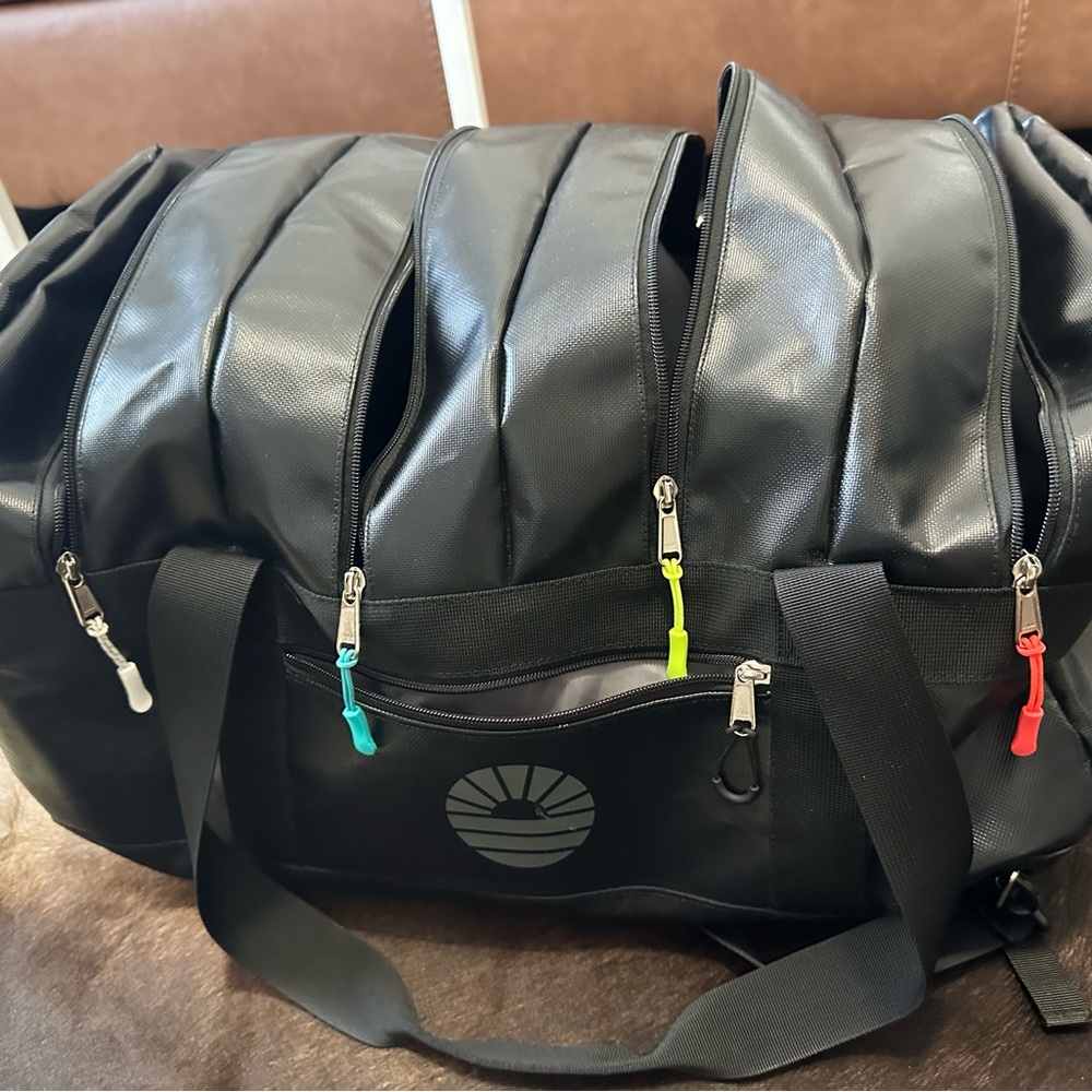Black and White Duffel Bag with Sleek Design